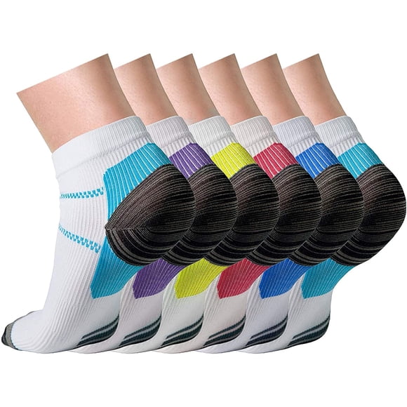 Bas de Compression pour Femmes et Hommes Circulation (3/6/7 Paires) 15-20 mmHg Est Idéal pour la Course Athlétique et le Cyclisme