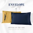 thumbnail image 3 of Mocassi Reversible 3-Piece Comforter Set with Matching Shams, Two Colors in One for Ultimate Versatility and Style, Full/Queen, Navy/Yellow, 3 of 6