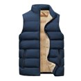 thumbnail image 1 of MAWCLOS Men Casual Solid Color Jacket Vest Winter Warm Puffer Outwear Blue 3XL, 1 of 2