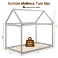 thumbnail image 2 of Patiojoy Lit Cabane Simple Cadre de Lit Plateforme en Bois Base de Matelas avec Apparence de Maison Gris, 2 of 7