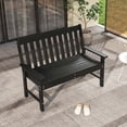 thumbnail image 1 of Costway Garden Bench All-Weather HDPE 2-Person Outdoor Bench for Front Porch Backyard Black, 1 of 10