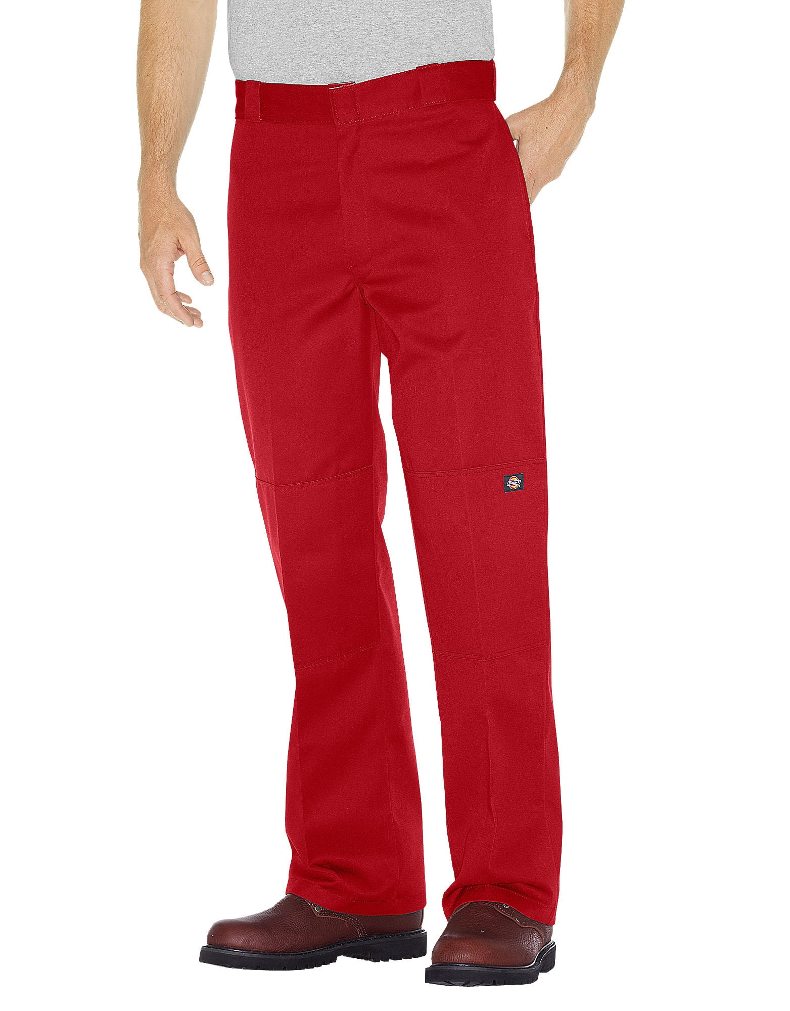 Dickies Mens Loose Fit Double-Knee Work Pant, 48W x 30L, English Red