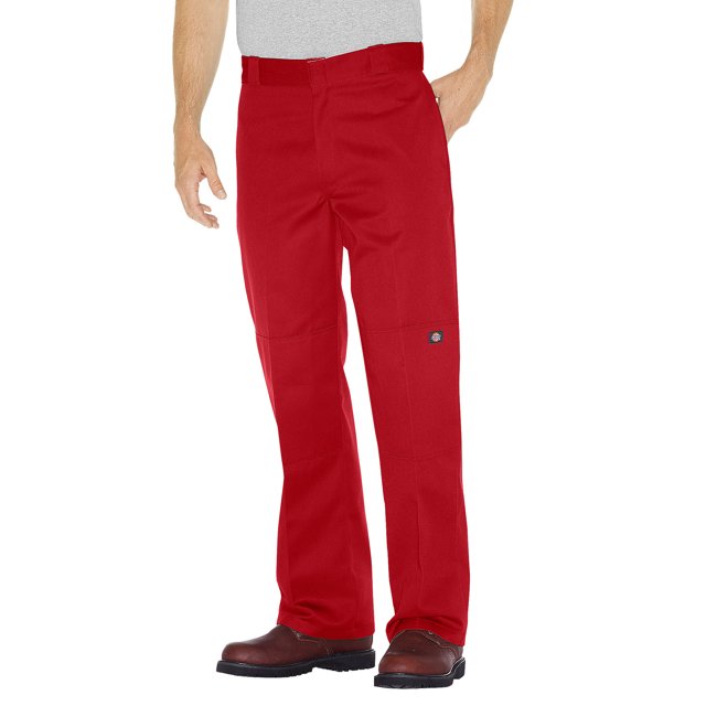 Dickies Mens Loose Fit Double-Knee Work Pant, 42W x 30L, English Red