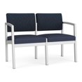 thumbnail image 1 of Lenox Steel Reception Waiting Room Loveseat / Silver Steel / Blue / Blue, 1 of 5