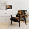 thumbnail image 2 of Designart "VORTEX Tangle" Gold Abstract Upholstered Accent Chair - Modern Arm Chair For Bedroom, 2 of 7