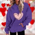 thumbnail image 2 of Penkiiy Mode Décontractée pour Femmes Impression de la Saint-Valentin Hauts à Manches Longues Sweat à Capuche 2TG Bleu Foncé, 2 of 5