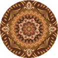 thumbnail image 1 of Ahgly Company Tapis Rond Lavable en Machine Intérieur Transitionnel Orange, 4 Pieds Rond, 1 of 7
