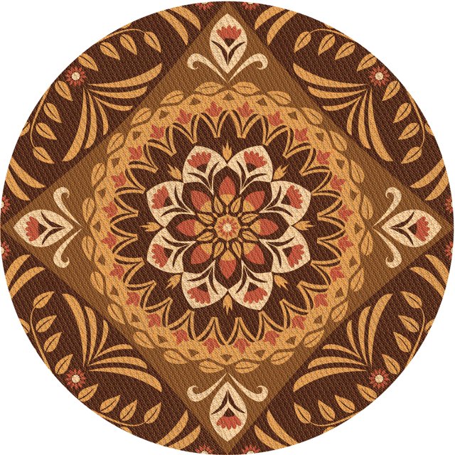 Ahgly Company Tapis Rond Lavable en Machine Intérieur Transitionnel Orange, 4 Pieds Rond
