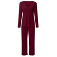 thumbnail image 4 of Ketyyh-chn99 Pyjama de Maternité Chandails de Grossesse Femmes Maternité Manches Longues Allaitement Bébé T-Shirt Hauts+pantalons Ensemble de Pyjama Costume Rouge,P, 4 of 5