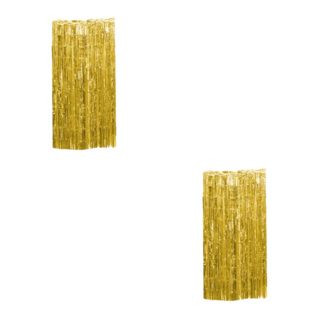 Wweixi Customized Fringe Curtain For Exquisite Anniversary Party Decorations Luster Gold 2Set