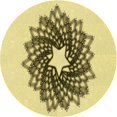 thumbnail image 1 of Ahgly Company Machine Washable Indoor Round Transitional Mustard Yellow Area Rugs, 3' Round, 1 of 7