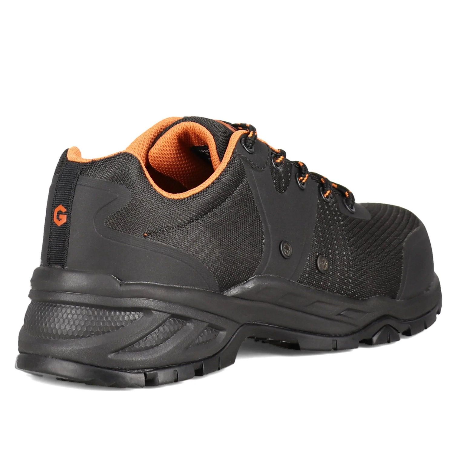 JB Goodhue Workforce 1 16102 Men's Safety Work Shoes, Black/Orange, Triple Wide
