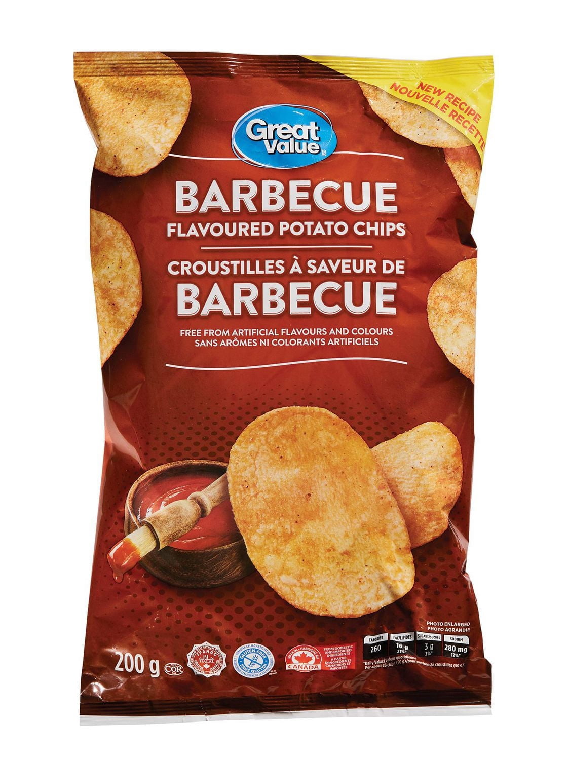 Great Value Barbecue Flavoured Potato Chips
