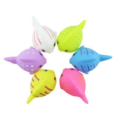 6 Pcs Fun Animals Floating Toy Vinyl Water Fish Bath Toys for Baby Infant Bath Time