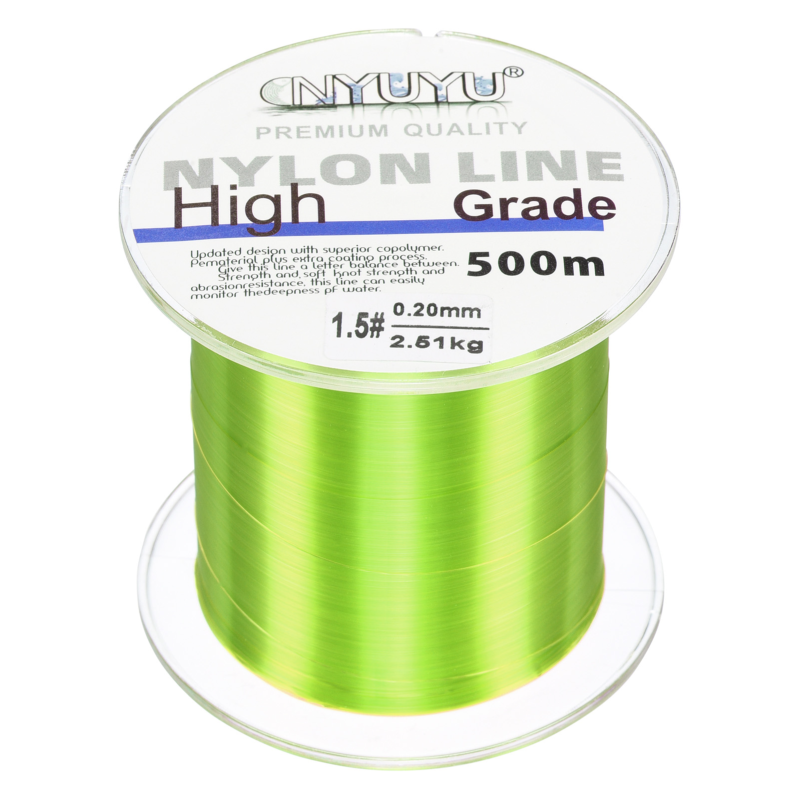 Uxcell 547Yard 6Lb Fluorocarbon Coated Monofilament Nylon Fishing Line Light Yellow