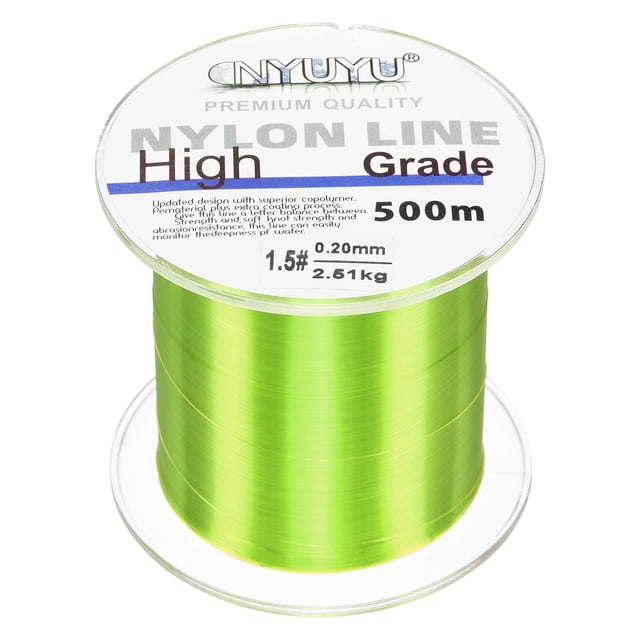 Uxcell 547Yard 6Lb Fluorocarbon Coated Monofilament Nylon Fishing Line Light Yellow