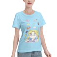 thumbnail image 2 of T-Shirt Basique à Manches Courtes pour Femmes Sailor Moon Lièvre Lunaire, 2 of 6