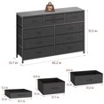 thumbnail image 4 of CazToi Multifunctional Rustic TV Stand Dresser 47 Inch Wide Chest of Drawers with 10 Fabric Drawers & Metal Frame, 4 of 7