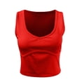 thumbnail image 4 of Yuyuzo Débardeurs Côtelés pour Femmes Sans Manches Col Rond Crop Tops Extensibles Slim Basiques, 4 of 5