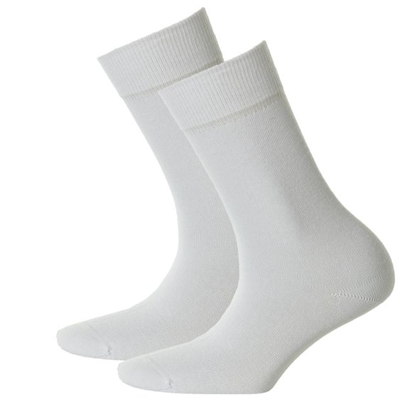 Hudson 2 pairs of ladies socks - Only 2-pack, short socks, comfort band, Unicoloured White 2,5-4,5 UK