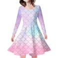 thumbnail image 1 of MIASHUI Robe Sirène Filles Enfants Manches Longues Scintillante Robes de Vacances, Rose, 10-13 Ans, 1 of 5