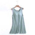 thumbnail image 2 of Pyjama de Noël pour Femmes Bretelles de Pyjama pour Femmes Grande Taille Robe d'Intérieur pour Femmes Courte Robe de Pyjama avec Coussinet de Poitrine Style Mince Débardeur Intégré Couleur Manches Mi-Longues Intégrées Nuisette Vintage, 2 of 3
