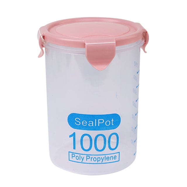 Contenant de Rangement Alimentaire en Plastique Transparent avec Couvercle Refermable, Capacité, Bocal de Cuisine Étanche pour Aliments Secs, Collations et Boissons Liquides