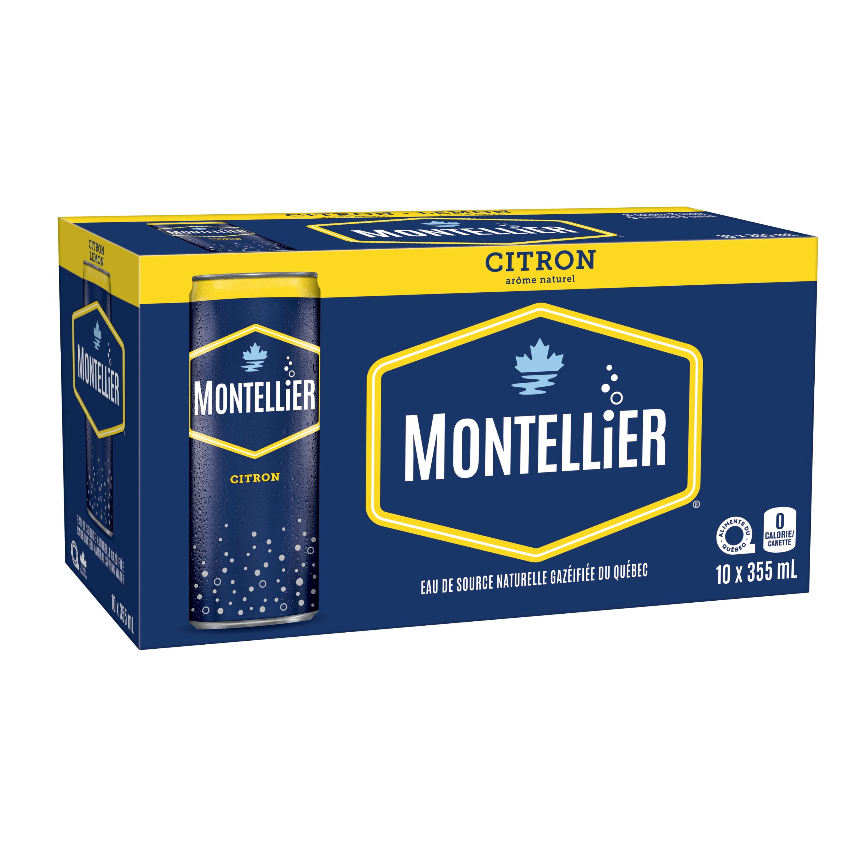 Montellier Lemon Natural Spring Water 10 x 355 ml, Cans