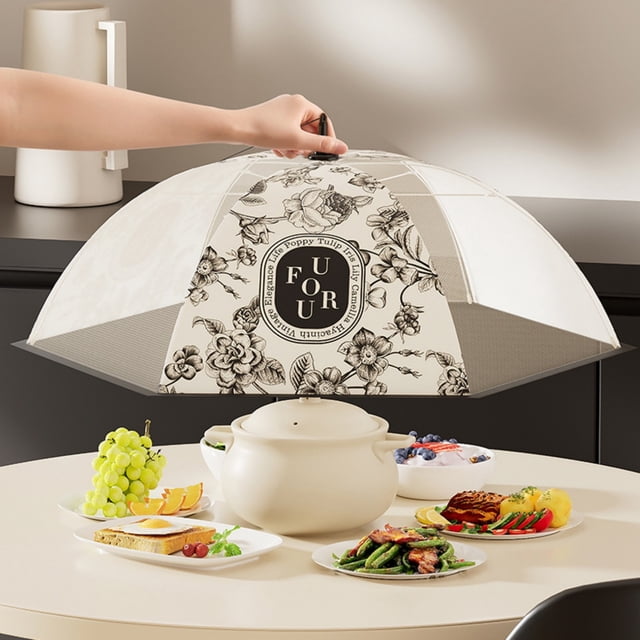 Birdeem Space Saving Dining Table, Table Cover for Household Kitchen Hollowed Out Dining Table Removable and Washable Dirt and Insect Proof Large Capacity Folding Dining Table Dirt Cover