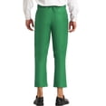 thumbnail image 3 of INSPIRE CHIC Men's Formal Cropped Pants Solid Color Flat Front Dress Trousers 38 Green, 3 of 6