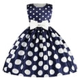 thumbnail image 1 of Ketyyh-chn99 Robe d'Été Robe de Plage Robe Sans Manches en Tulle pour Bébés Filles Robe Sans Manches pour Tout-Petits Enfants Courte Longue Manche Courte Robes en Tricot Bleu Marine,1-2 Ans, 1 of 5