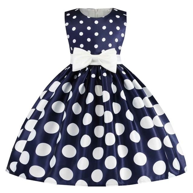 Ketyyh-chn99 Robe d'Été Robe de Plage Robe Sans Manches en Tulle pour Bébés Filles Robe Sans Manches pour Tout-Petits Enfants Courte Longue Manche Courte Robes en Tricot Bleu Marine,1-2 Ans
