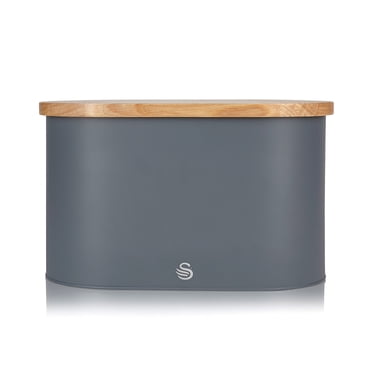 Swan Nordic Bread Bin with Cutting Board - Grey