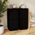 thumbnail image 1 of vidaXL Buffets 2 pcs Noir 31.5x34x75 cm Pin Massif, 1 of 5