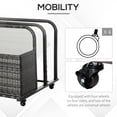 thumbnail image 4 of Rolling Pool Storage Rattan Outdoor Storage Wicker Organizer, Grey, 4 of 10