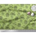 thumbnail image 3 of Soimoi Tissu en Velours Vert Imprimés Soleil et Texte au Mètre 58 Pouces de Large, 3 of 5