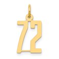 thumbnail image 1 of 14k Yellow Gold Small Number 72 Necklace Charm Pendant Charms, 1 of 8