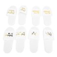 thumbnail image 2 of Bride Slippers Set, Women Open Toe Slippers 4 Pairs 27.1cm Length Golden Lettering  for Wedding Party for US Size 6-10, 2 of 7
