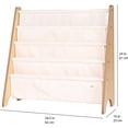 thumbnail image 3 of 3 Sprouts Recycled Fabric Kids Book Rack Storage Bookshelf Organizer in Cream for Ages 3+, 3 of 5