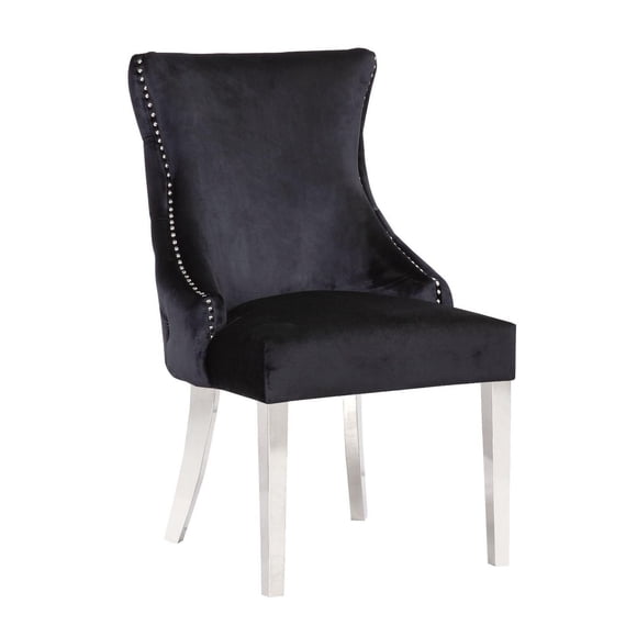Plata Import- Stonefort Dining Chair In Black - Steel Legs
