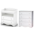 thumbnail image 1 of South Shore Angel Changing Table and 4-Drawer Chest Set for Infant, in Pure White, 1 of 15