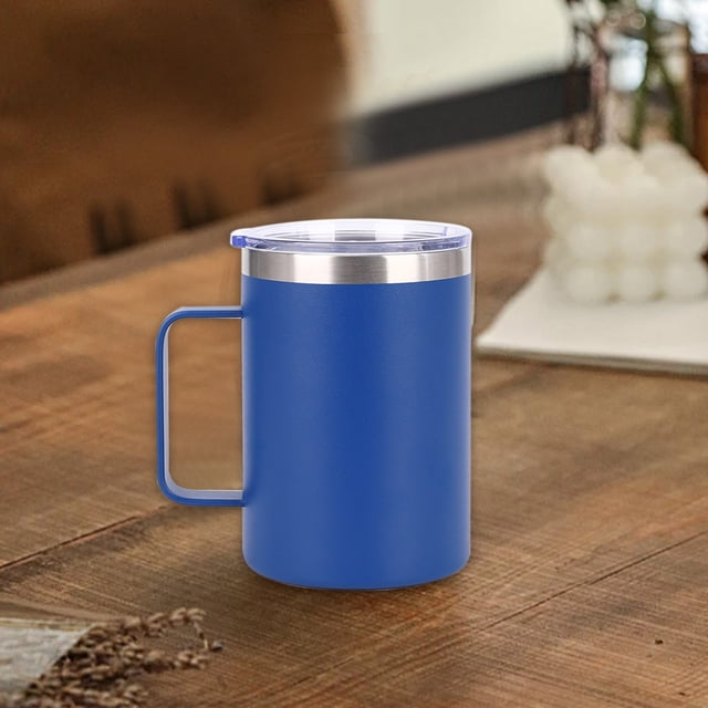 304 Stainless Steel Coffee Mug With Lid Thermal Insulation Outdoor Portable Comfortable Handle Heat And Cold Available