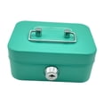 thumbnail image 2 of Cash Box with Lock Case with Top Handle Portable Souvenir Box Treasure Chest Green, 2 of 8