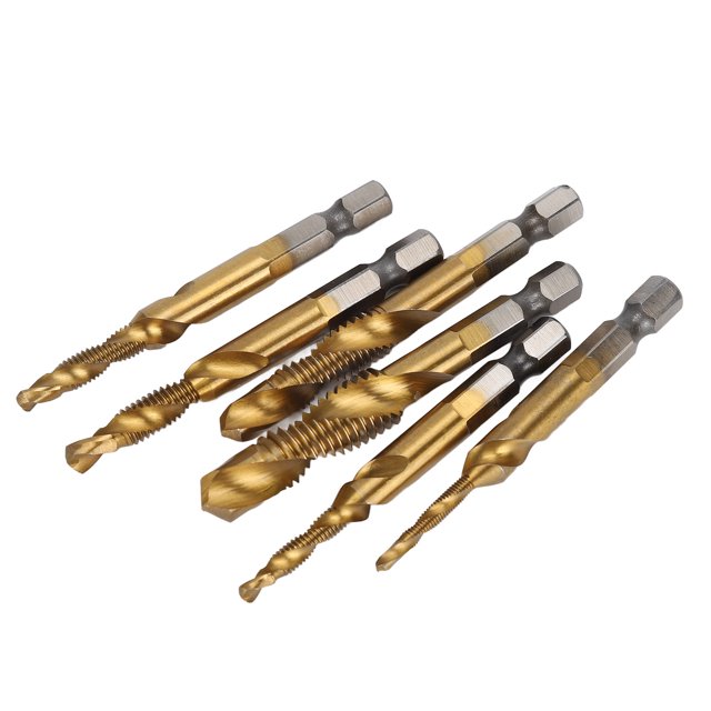 Drill Tap, High Hardness Rustproof Various Sizes Drilling Taps Spiral Flute For Chamfering For Tapping Silver,Ti Plated