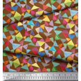 thumbnail image 2 of Soimoi Cotton Cambric Fabric Triangle Geometric Fabric Prints by Yard 42 Inch Wide, 2 of 3