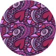 thumbnail image 1 of Ahgly Tapis Rond Lavable en Machine Intérieur Transitionnel Prune Velours Violet, 4 Pieds Rond, 1 of 7