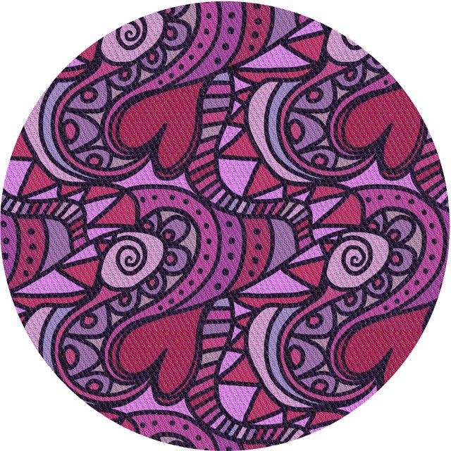 Ahgly Tapis Rond Lavable en Machine Intérieur Transitionnel Prune Velours Violet, 4 Pieds Rond