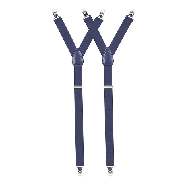 Hold'Em Improved Shirt Stays for Men Adjustable Elastic Y-style-Navy