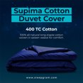 thumbnail image 2 of Sleepgram Housse de Couette en Coton Supima 400 Fils, Très Grand Lit, Bleu Poseidon, 2 of 6