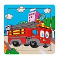 thumbnail image 1 of J Wooden Traffic Puzzle For Kids, 9-Piece Jigsaw Educational Toy, Vehicle Preschool Learning Brain Teaser Game, 1 of 1